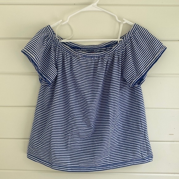 Vineyard Vines Tops - Vineyard Vines | Blue White Striped Off Shoulder Top | Great Condition
